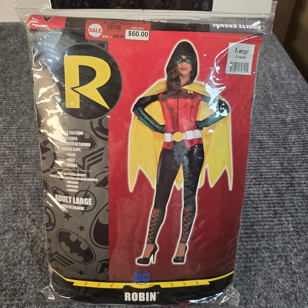 Adult Robin DC  Costume Cosplay Size Large